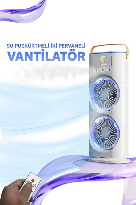 Çift Katlı Buz Hazneli Vantilatör