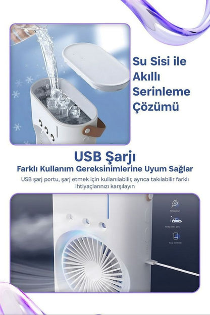 Çift Katlı Buz Hazneli Vantilatör